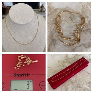 18K Yellow Gold Fancy Link 16” Chain - 3grams